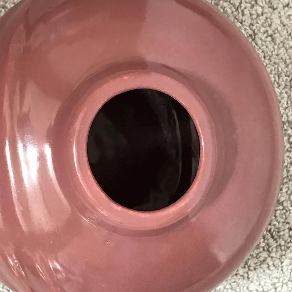 Ceramic Round Vase Pink Mauve Art‎ Deco Style 4.5